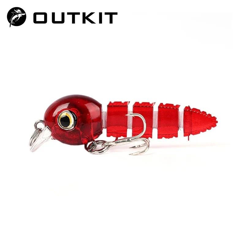 Outkit Wobblers เหยื่อตกปลาหลายส่วน Minnow 5cm 4g Swimbait Hard Crankbait Trolling Bass Tackle