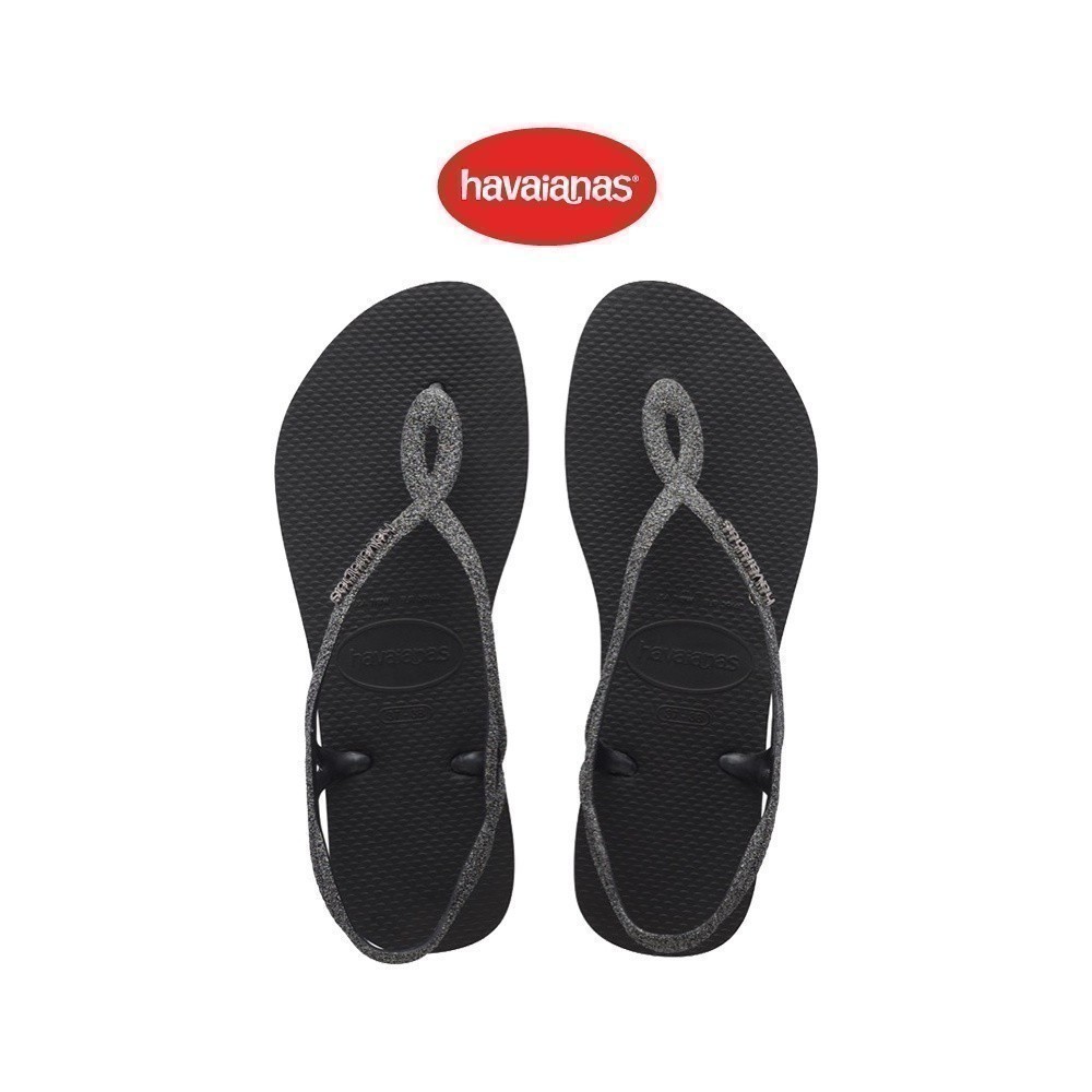 HAVAIANAS รองเท้าแตะผู้หญิง Luna Premium Sandals BLACK/DARK GREY 41461304057F_C3BKGY