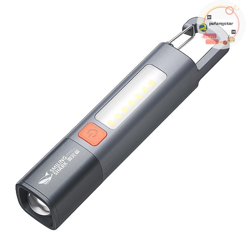 Pufangstar Smiling Shark ไฟฉาย LED XPE ไฟฉาย Super Bright พร้อมตะขอ Camping Light ชาร์จ LED แบบพกพา Camping โคมไฟ TH