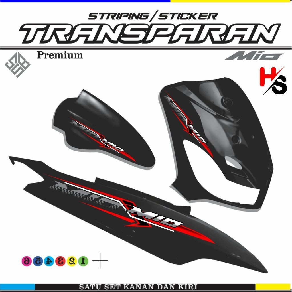 สติ๊กเกอร์แถบฉีกขาด YAMAHA MIO OLD / MIO SMILE / MIO SPORTY LATEST VARIATION ART P45 สติ๊กเกอร์