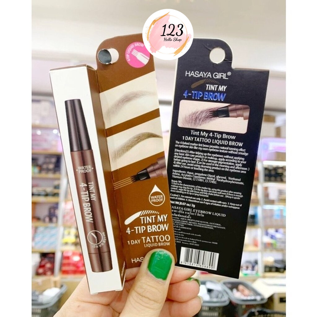 ปากกาเขียนคิ้ว 4 มิติ Hasaya Tint My 4-Tip Brow 1 Day Tattoo Liquid Brow ✨