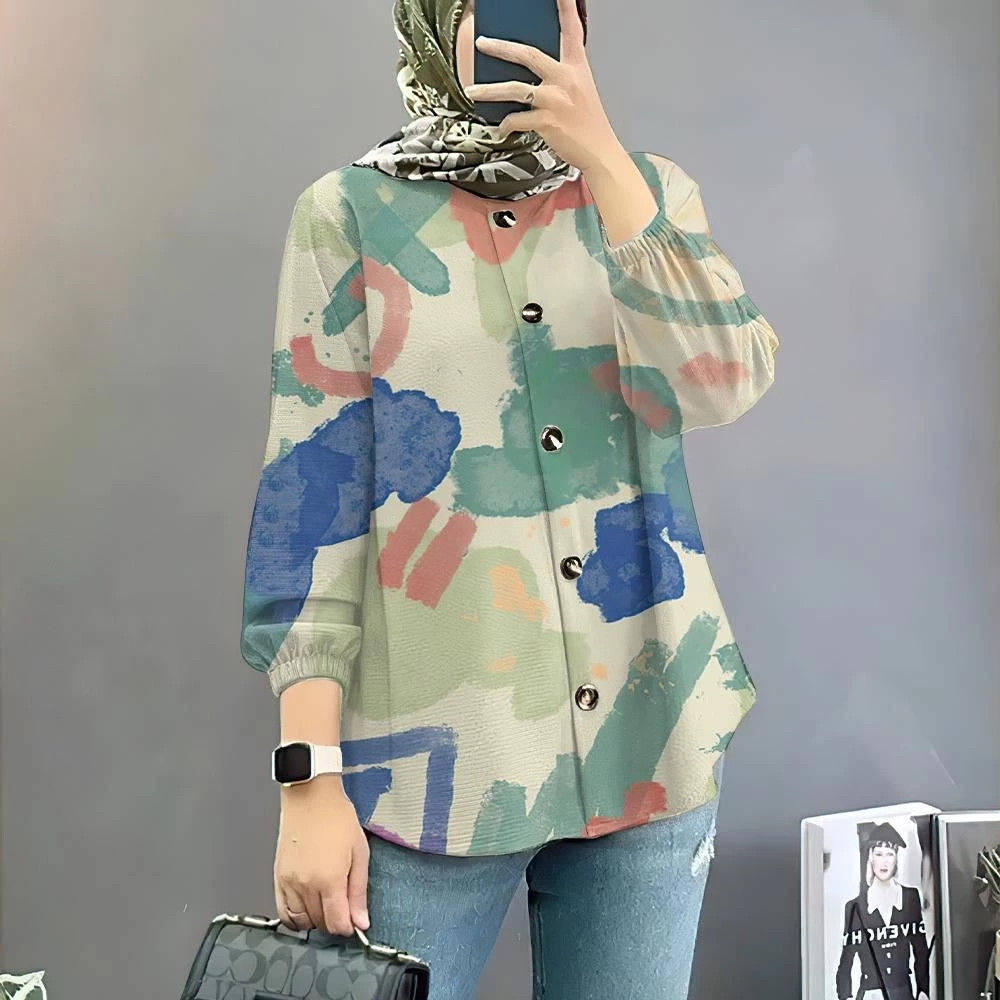 เสื้อผู้หญิงสไตล์มุสลิมทุกวัน O-คอเสื้อมุสลิม plus ขนาดเสื้อผู้หญิงมุสลิม