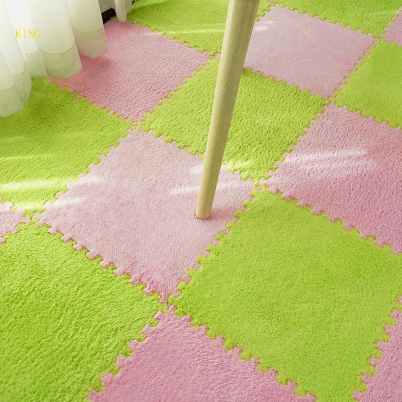 DIY Jigsaw Plush Carpet Baby Puzzles Playmat Area Rug Interlocking Foam Tile Mat