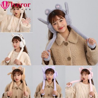 Lveror ถุงลมนิรภัย ที่ปิดหูกันหนาว ผ้ากํามะหยี่ขนนิ่ม รูปหูกระต่ายน่ารัก ให้ความอบอุ่น ของเล่นตลก สําหรับเด็ก