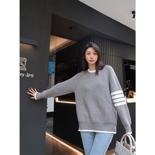 Thombrowne - เสื้อกันหนาวแขนยาว แบบสวม ลายทาง สวยงาม อเนกประสงค์ สําหรับผู้ชาย และผู้หญิง