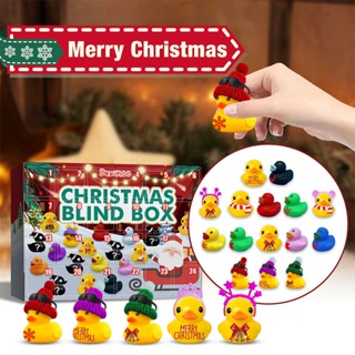 Christmas Advent Calendar Toy Box 24pcs Set Cute Rubber Duck Mochi Animal New Year Countdown Stress Relief Kid Gift