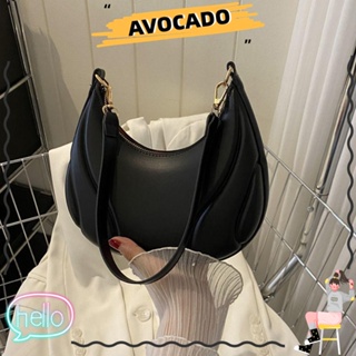 Avocarr Hobo กระเป๋าสะพายไหล่ สะพายข้าง หนัง PU สีพื้น ความจุเยอะ ลําลอง แฟชั่นสําหรับสตรี