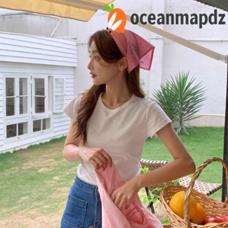 Oceanmapdz ผ้าพันคอ โบฮีเมียน ผ้าพันคอ, ที่คาดผม สีฟ้า สามเหลี่ยม สายรัดผม ยืดหยุ่น ปรับได้ สีแดง นุ่ม ห่อผู้หญิง