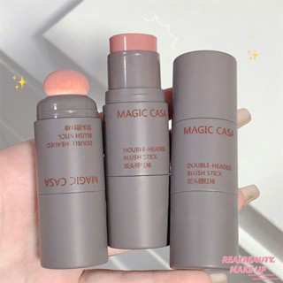 [COD] MAGIC CASA Double-headed Sponge Monochrome Blush Cream สีติดทนนาน Natural Expansion Color Shrinkage Color Rouge Blush [realbeauty]