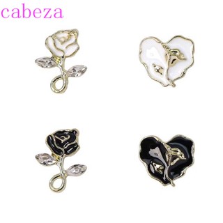 Cabeza อุปกรณ์ตกแต่งเล็บ พลอยเทียม ดอกทิวลิป ดอกกุหลาบ 5 ชิ้น ต่อชุด DIY