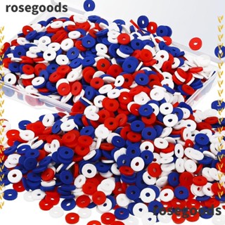 Rosegoods1 ชุดลูกปัดดินโพลิเมอร์ สีขาว สีฟ้า 6 มม. สําหรับทําเครื่องประดับ สร้อยคอ DIY 3000 ชิ้น