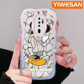 เคสโทรศัพท์มือถือ ซิลิโคนใส กันกระแทก ลายการ์ตูนมิกกี้เมาส์ สีครีม สําหรับ OPPO A5 2020 A9 2020