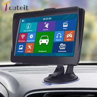 Tcuteit เครื่องนําทาง GPS 256MB+16G GPS CPU 800MHZ 7 นิ้ว แบบพกพา สําหรับรถยนต์