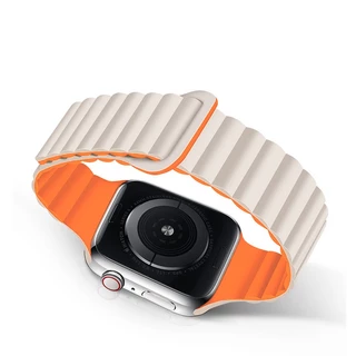 สายนาฬิกาข้อมือซิลิโคน แบบแม่เหล็ก สําหรับ Apple watch Series 8 7 SE 6 5 4 3 Ultra iwatch 40/44/41 มม. 45 มม. 49 มม.