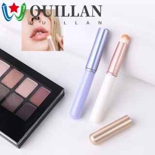 Quillan แปรงคอนซีลเลอร์ ลิปกลอส หัวกลม ไฟเบอร์เทียม แบบพกพา ขนาดเล็ก สีขาว ม่วง สําหรับผู้หญิง