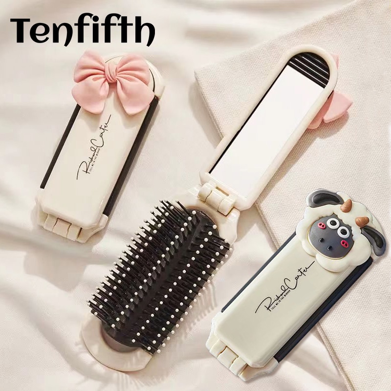 TENFIFTH หวีกระจก แปรงหวีผม หวีพับได้ หวีแบบพกพา หวีขนาดเล็ก