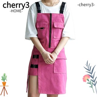 Cherry3 ผ้ากันเปื้อน คาวบอย ปรับขนาดได้ ผ้ากันเปื้อนเชฟ ทนทาน สีชมพู สําหรับคู่รัก บาร์บีคิว