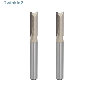 Twinkle ดอกสว่านเราเตอร์ ก้านตรง 1/4 นิ้ว 2 ชิ้น สําหรับงานไม้ 2 ชิ้น