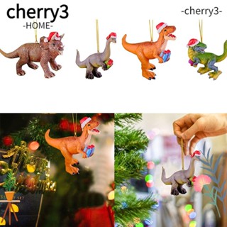 Cherry3 จี้รูปไดโนเสาร์ สําหรับตกแต่งคริสต์มาส 4 ชิ้น