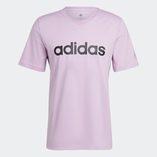 adidas ไลฟ์สไตล์ เสื้อยืด Essentials Embroidered Linear Logo ผู้ชาย สีม่วง HL2235