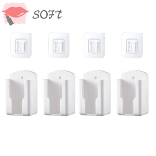 Softness ที่วางรีโมตคอนโทรล เครื่องเล่นมีเดีย พลาสติก 4x2.6x1.6 นิ้ว สีขาว 4 ชิ้น