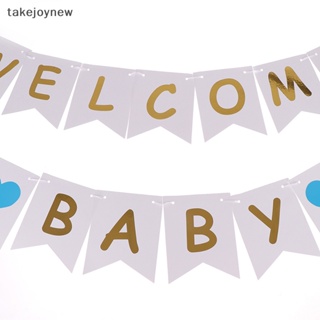 [takejoynew] ธงแบนเนอร์กระดาษ ลาย Welcome สําหรับตกแต่งวันเกิดเด็ก KLB