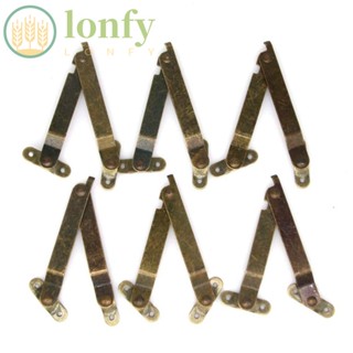 Lonfy บานพับเหล็ก สีบรอนซ์ พร้อมสกรูยึด สําหรับตกแต่งบ้าน เฟอร์นิเจอร์