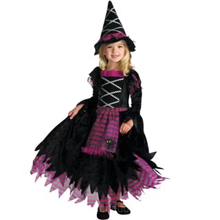 [0717]JHLQ-COS-G Halloween Party Witch Dress Best Seller in Europe and America Witch Clothes Girls Striped Tulle Tutu Skirt Princess Dress cosplay  princess dress  K6L1