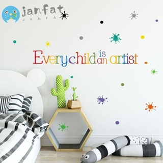 Janfat สติกเกอร์ PVC ลาย Every Child is A Artist ลอกออกได้ สําหรับติดตกแต่งผนังห้องเรียน เฟอร์นิเจอร์