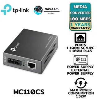 COINSคืน15%⚡FB9JMZV6⚡ TP-LINK MC110CS 10/100 MBPS SINGLE-MODE MEDIA CONVERTER รับประกัน 1ปี