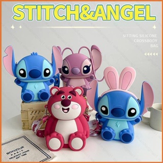 Wilk น่ารัก Lotso Stitch Angel กระเป๋าสะพายไหล่ ของขวัญ สําหรับเด็กผู้หญิง กระเป๋าซิลิโคน กระเป๋าเครื่องสําอาง กระเป๋าช้อปปิ้ง