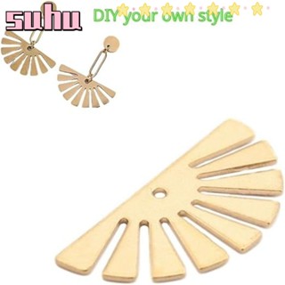 Suhuhd จี้สร้อยคอ ต่างหู ทองเหลือง รูปครึ่งวงกลม สีทอง DIY