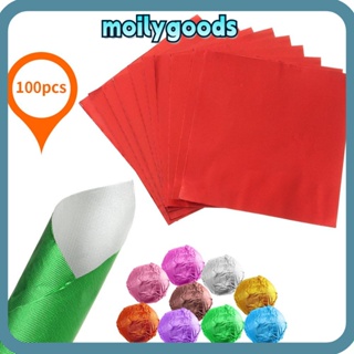 Moilyhd ฟอยล์อลูมิเนียม โลหะ ลายนูน สําหรับตกแต่งอาหาร ขนมช็อคโกแลต 100 ชิ้น