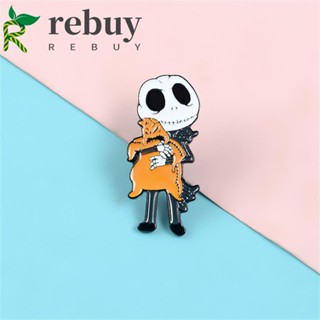 Rebuy เข็มกลัดแจ็ค ลาย Skellington พร็อพ สําหรับตกแต่งเสื้อผ้า ฮาโลวีน ของขวัญ เครื่องประดับ