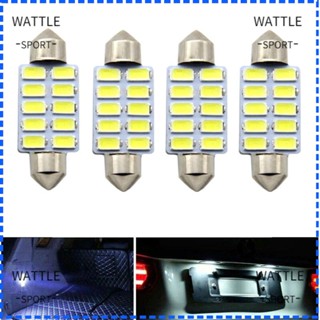 Wattle หลอดไฟอ่านหนังสือ LED DC12V COB 39 มม. สําหรับรถยนต์ 4 ชิ้น