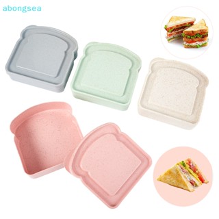 Abongsea กล่องอาหารกลางวัน แซนวิช พลาสติก พร้อมฝาปิด ใช้ซ้ําได้ 1 ชิ้น