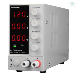 wanptek NPS1203W 0-120V 0-3A Switching DC Power Supply 3 Digits Display LED High Precision Adjustable Mini Power Supply AC 115V/230V 50/60Hz Voltage &amp; Current Regulated Dual Output