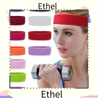 Ethel1 ที่คาดผม ผ้าฝ้าย ยืดหยุ่น กันเหงื่อ สําหรับเล่นกีฬา บาสเก็ตบอล เทนนิส