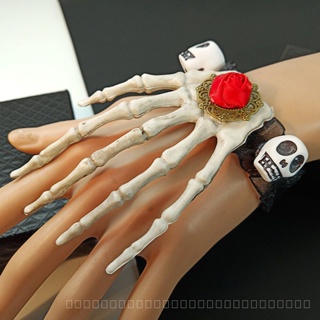 0908WSJ European and American Retro Marvel Black Lace Bracelet Womens Skull Ghost Claw Halloween Hand Jewelry Accessories S381 B8HJ