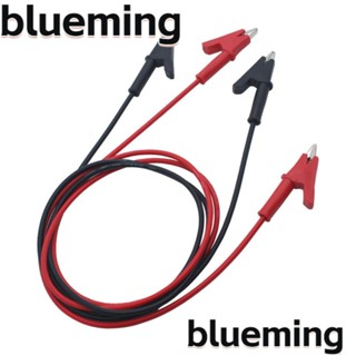 Blueming2 คลิปปากจระเข้ 1000V 10A สีแดง สีดํา อุปกรณ์เสริมเครื่องดนตรีดิจิทัล สายจัมเปอร์ 39 นิ้ว 1 เมตร 2 ชิ้น