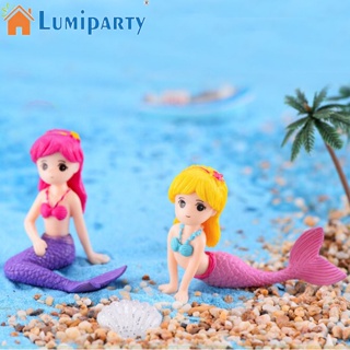 Lumiparty โมเดลนางเงือก Pvc น่ารัก สร้างสรรค์ อุปกรณ์เสริม สําหรับตกแต่งตู้ปลา