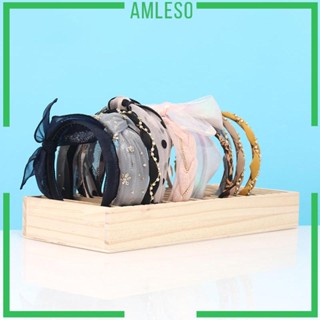 [Amleso] กล่องไม้ สําหรับเก็บสายรัดศีรษะ สร้อยข้อมือ