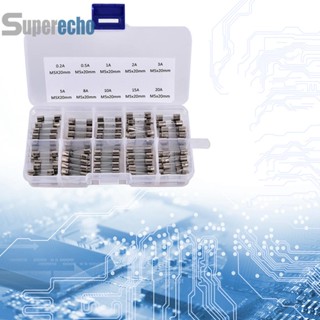 [superecho.th] ฟิวส์หลอดแก้ว 5X20 6X30 มม. 0.2A-20A 0.1A-30A 0.25A-20A 0.5A-20A 100 150 200 360 ชิ้น