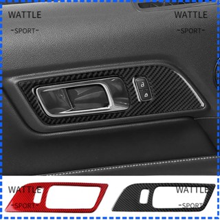 Wattle สติกเกอร์ติดมือจับประตูด้านในรถยนต์ 2 ชิ้น สําหรับ Ford Mustang 15-18