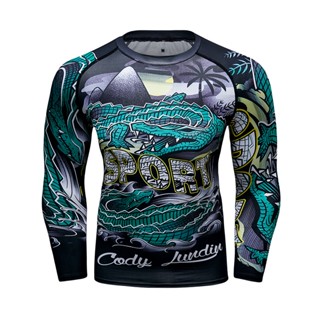 Cody Lundin Raglan เสื้อยืดลําลอง แขนสั้น พิมพ์ลายมังกร 3D แห้งเร็ว สําหรับออกกําลังกาย