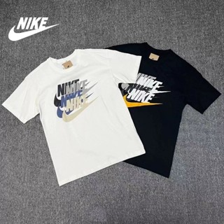 Nike ของแท้ 100% เสื้อยืดลําลอง แขนสั้น พิมพ์ลายโลโก้ ทรงหลวม สไตล์สตรีท คลาสสิก แฟชั่นสําหรับผู้ชาย DV3317