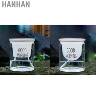 Hanhan Flower Pot Indoor Self Absorbed Watering Planter Transparent Container for Office Home