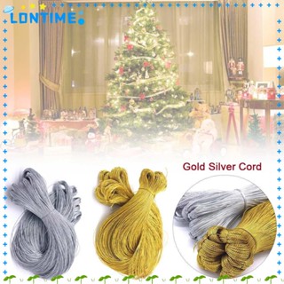 Lontime สายเชือกเมทัลลิก สีทอง สีเงิน 100 ม. 1 มม. 2 มม. 8 เส้น สําหรับทําสร้อยข้อมือ DIY