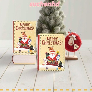 Suchenhd กล่องขนม รูปหนังสือ Merry Christmas 5 ชิ้น สําหรับตกแต่งบ้าน ปาร์ตี้คริสต์มาส DIY