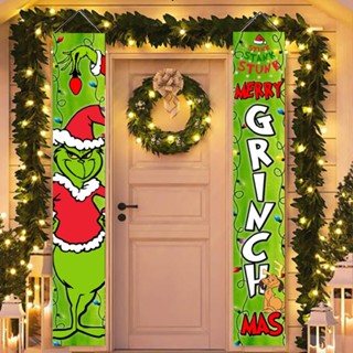 Christmas Banner Decoration Merry Christmas Porch Sign Door Banner Hanging Decor